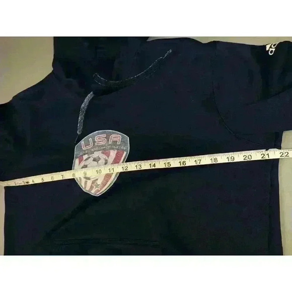 Adidas USA Soccer Hoodie Sweatershirt Pullover Long Sleeve Size M Blue - Picture 3 of 9